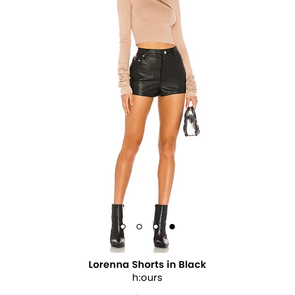 Faux black leather shorts- Lorenna Shorts by H:ours on Revolve